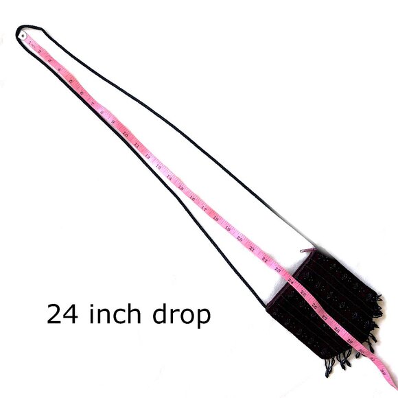 Beaded Velvet Evening Bag, magenta 5 x 6 inches - Picture 7 of 9